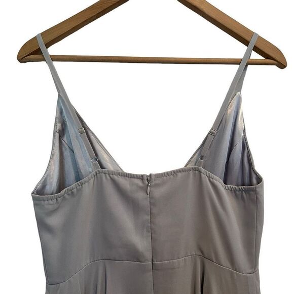 BHLDN Anthropologie Bridesmaid Gray Sweetheart Spaghetti Strap Maxi Dress Size M - Picture 5 of 8